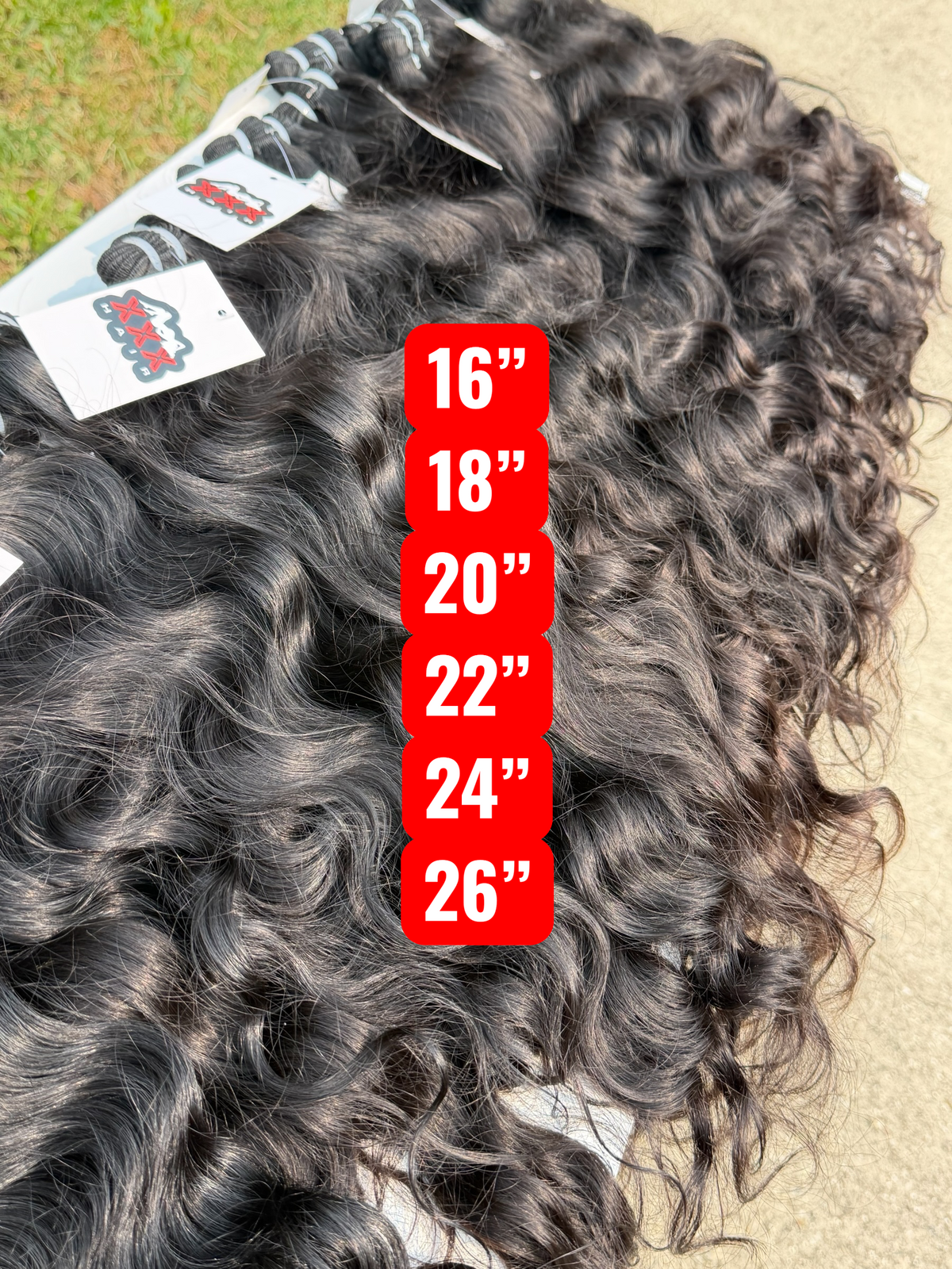 Geoffroy 6 raw Indian wavy hair bundles 16”-26”