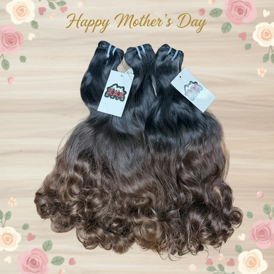 3 Bundles Of Raw Indonesian Natural Wave Ombre Brown Hair 16”18”20” Deal