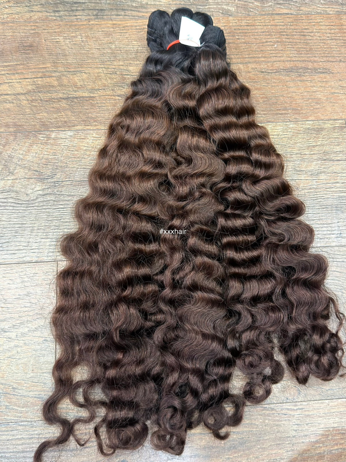 26” Raw Cambodian Loose Wavy Ombre Brown Hair Bundle (one bundle)