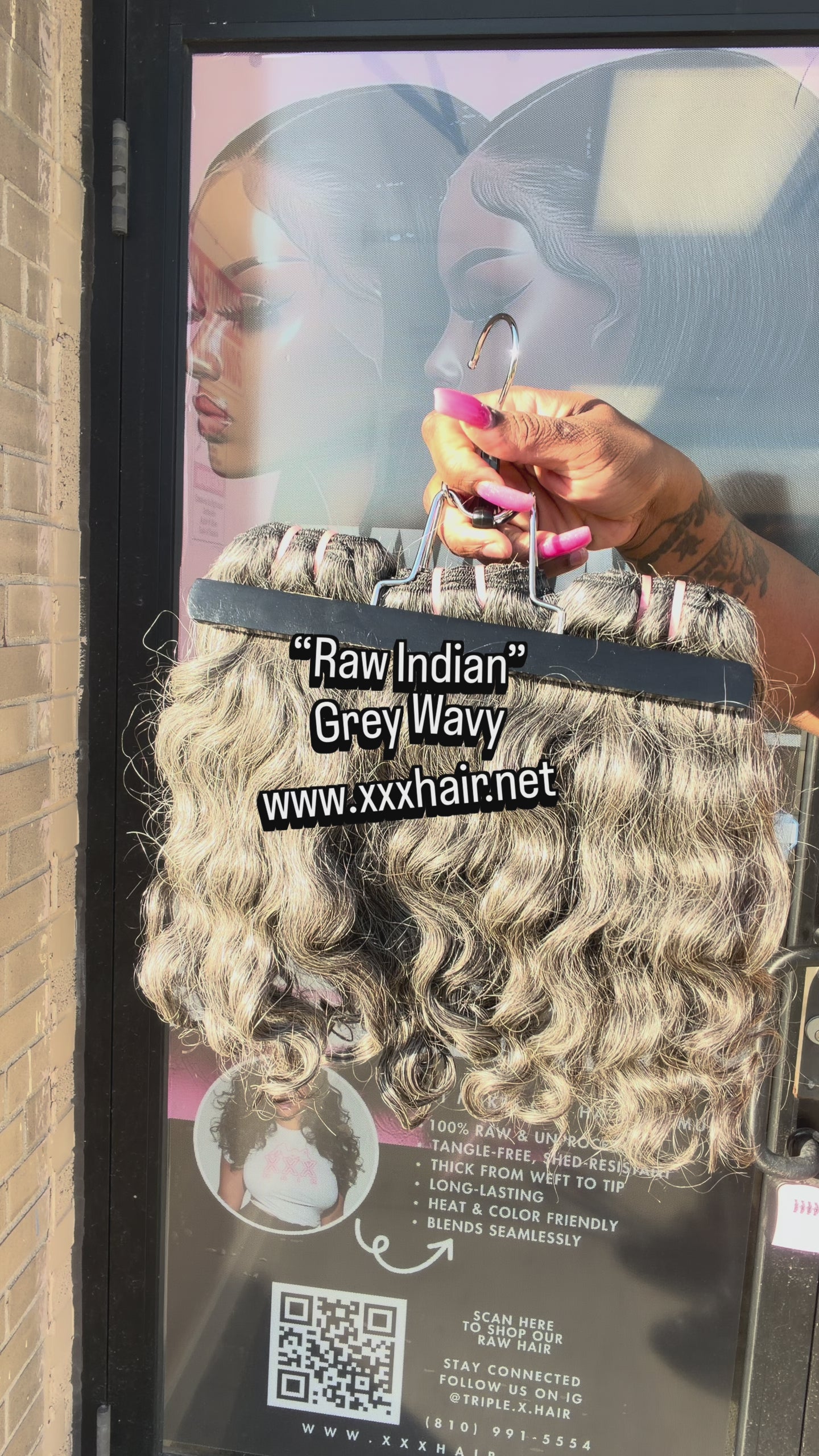 12” Raw Indian Grey Wavy Hair Bundle